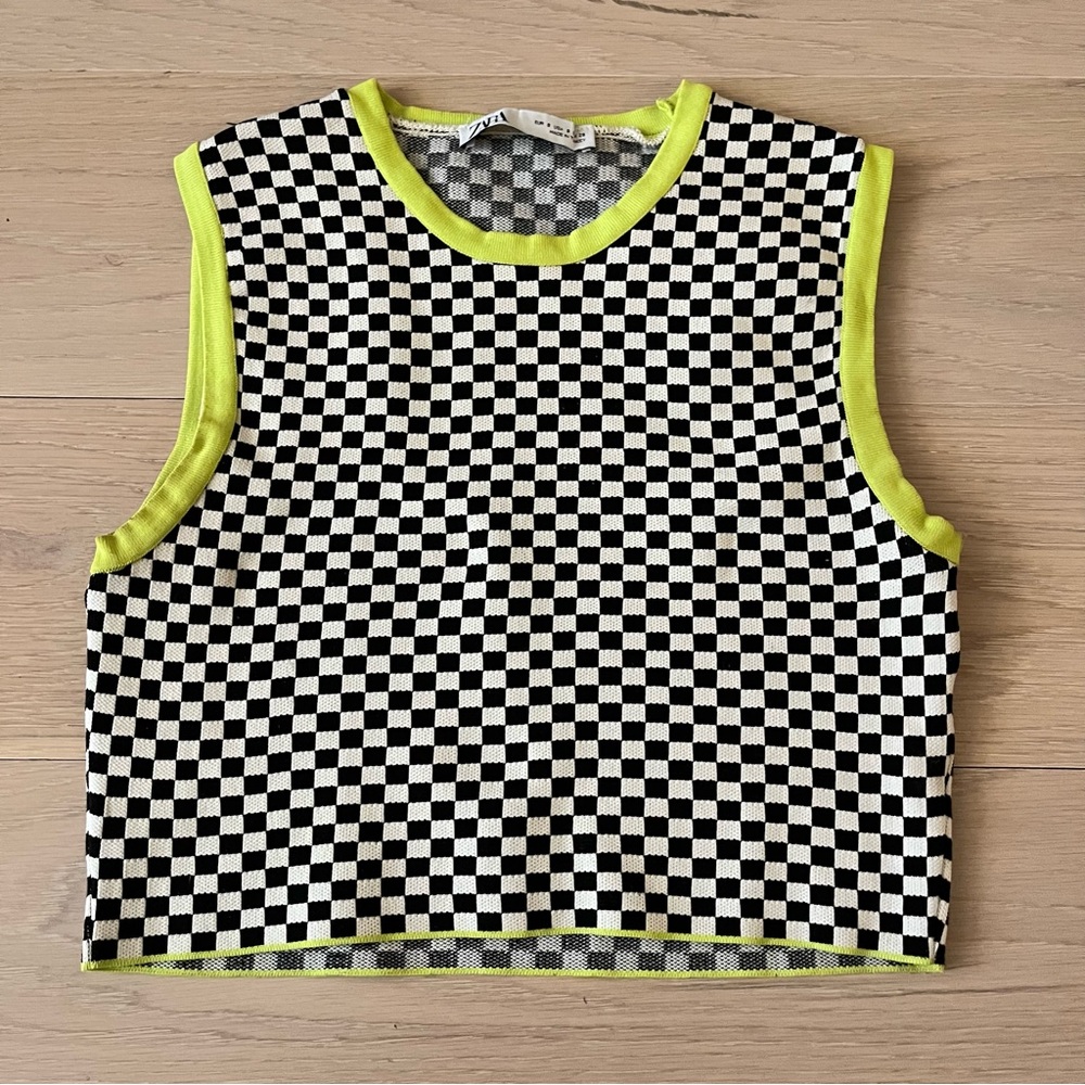 Checkerboard Knit Tank